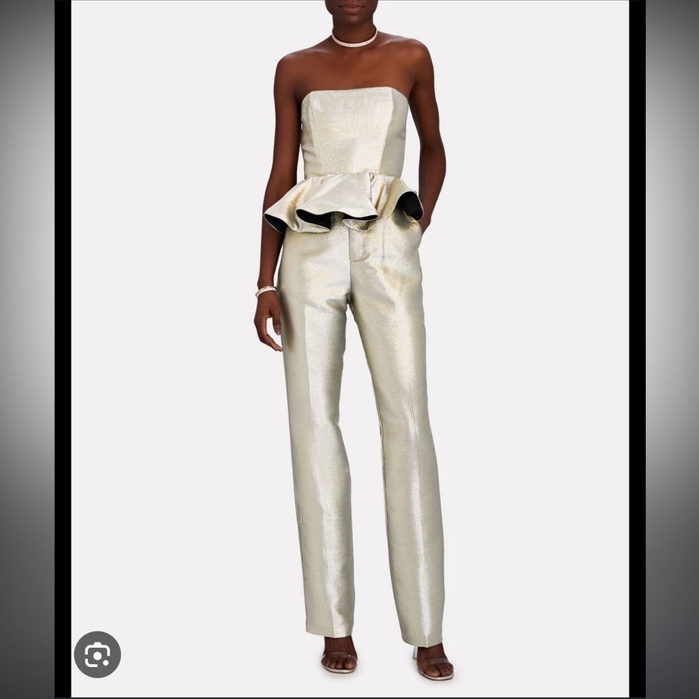 NWT Ronny kobo metallic lame trouser pant straight leg size 27
